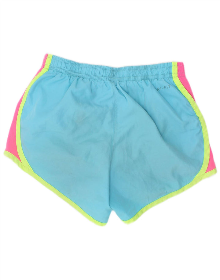 Nike Girls Sport Shorts 5-6 Years Medium Blue Colourblock Polyester