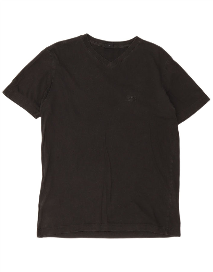 HUGO BOSS Mens T-Shirt Top Small Black Cotton