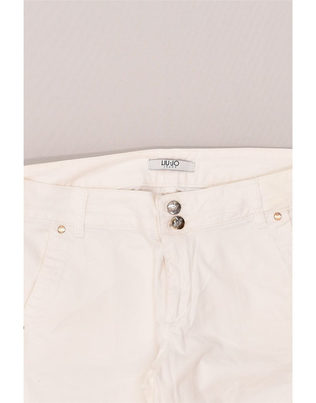 LIU JO Womens Slim Casual Trousers W34 L28  White | Vintage Liu Jo | Thrift | Second-Hand Liu Jo | Used Clothing | Messina Hembry 