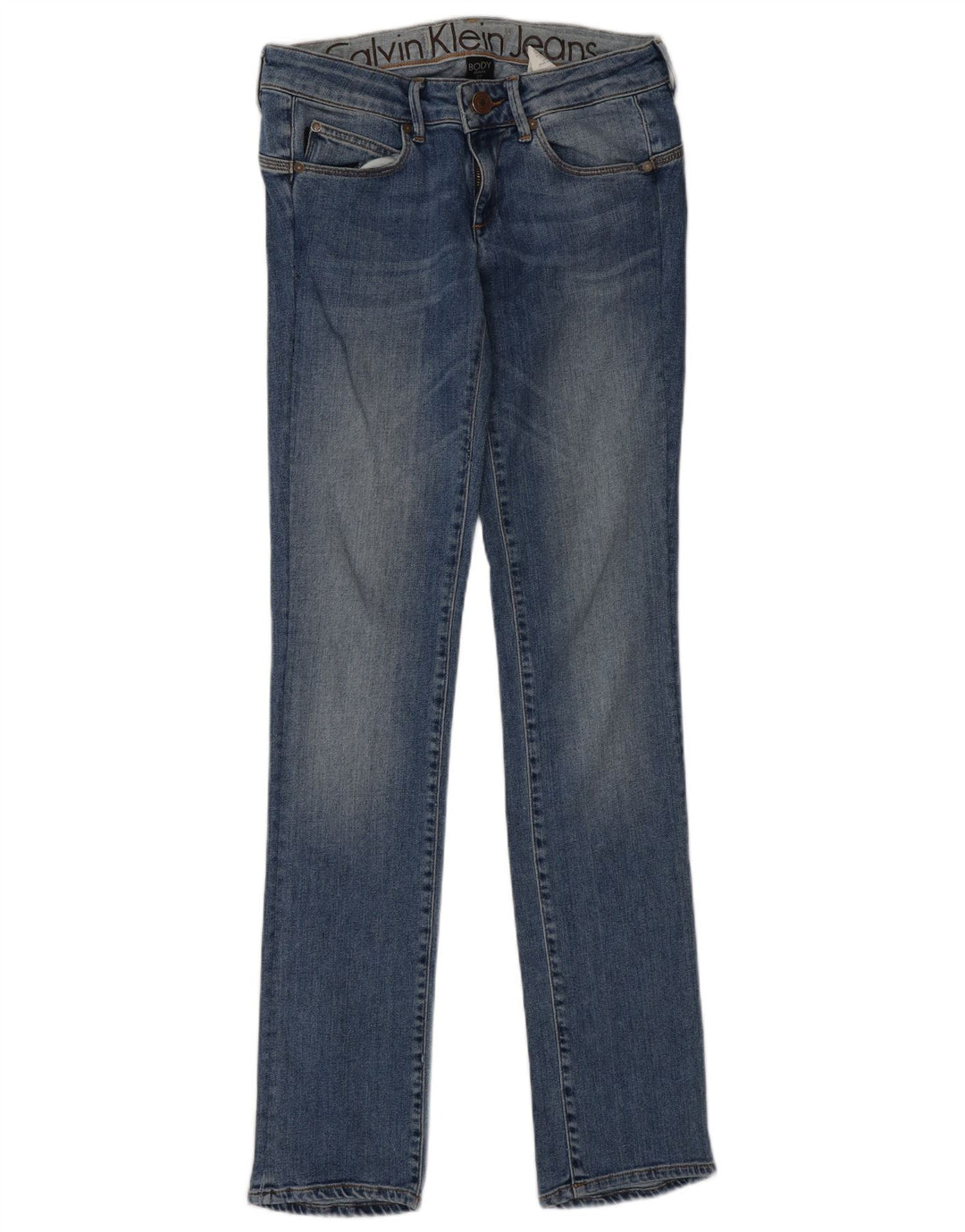 CALVIN KLEIN Womens Slim Jeans W27 L33 Blue Cotton
