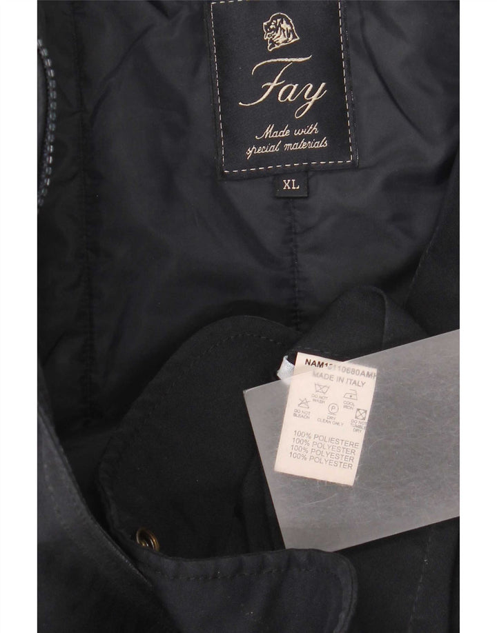 Cappotto giacca a vento da uomo Fay UK 42 XL poliestere blu navy