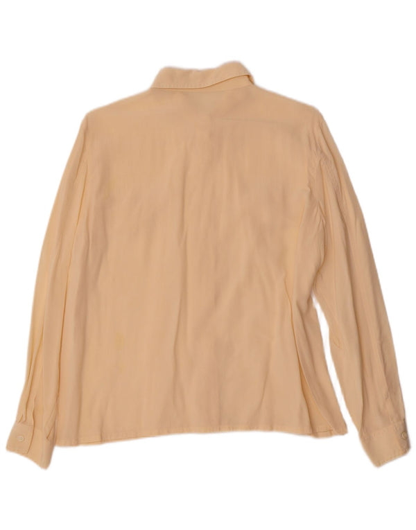 Vintage Womens Shirt Blouse UK 16 Large Beige