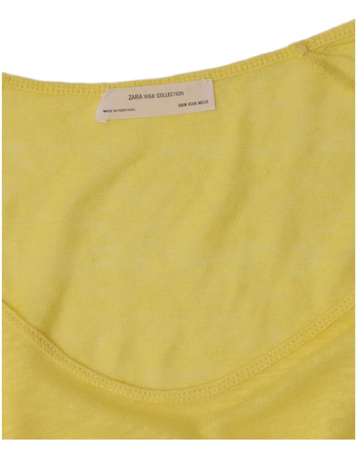 Zara Womens T-Shirt Top UK 12 Medium Yellow