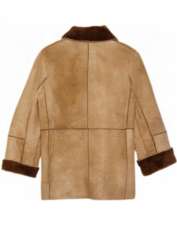Vintage Dame Shearling Jacket UK 14 Medium Brown