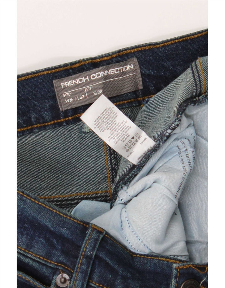 French Connection Mens Slim Jeans W36 L32 Navy Blue Cotton