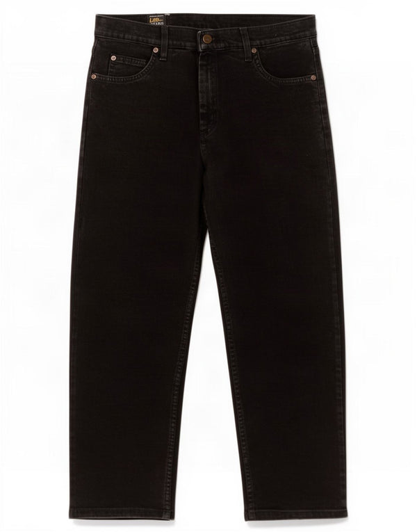 Lee Herren Brooklyn Straight Jeans W33 L28 Schwarze Baumwolle