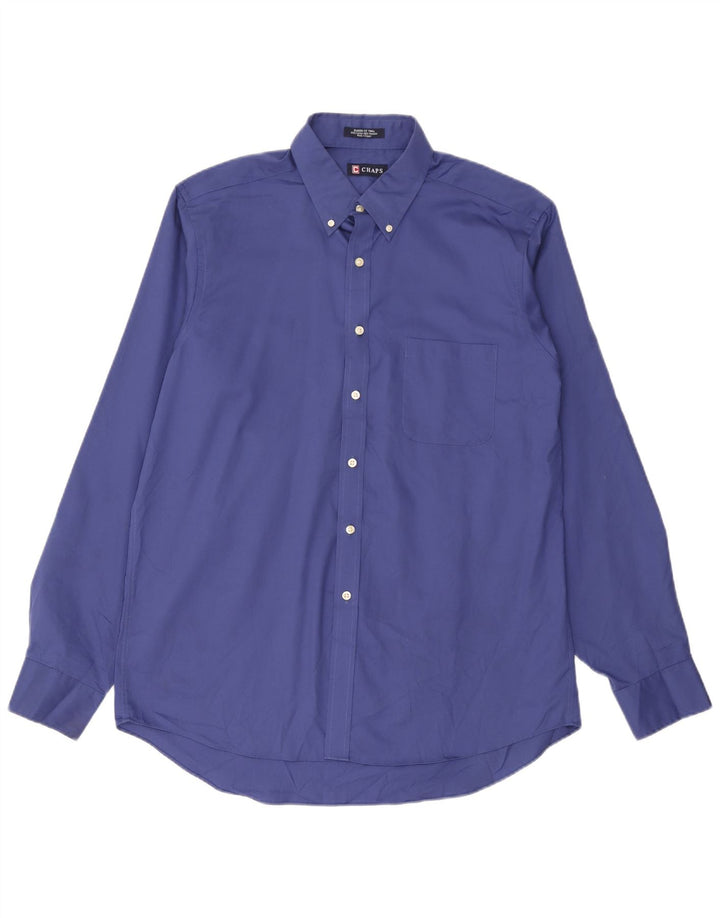 Chaps Mens Shirt Size 16 1/2 Large Blue Cotton