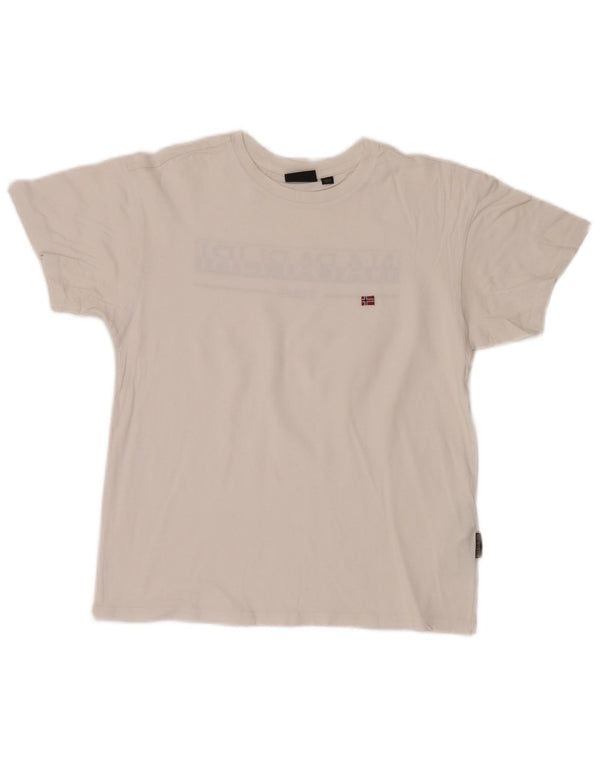Napapijri T-Shirt Graphique Homme Petit Blanc Coton