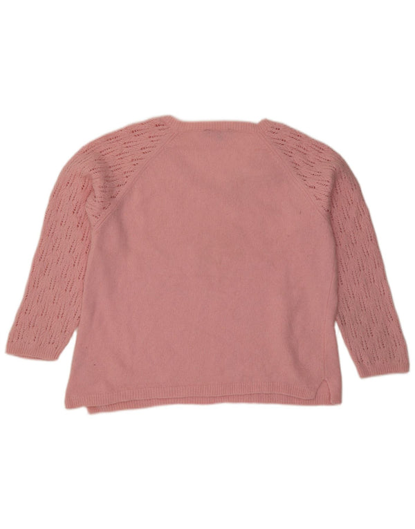 Crew Clothing Pulover cu decolteu în V pentru femei UK 18 XL Lână roz