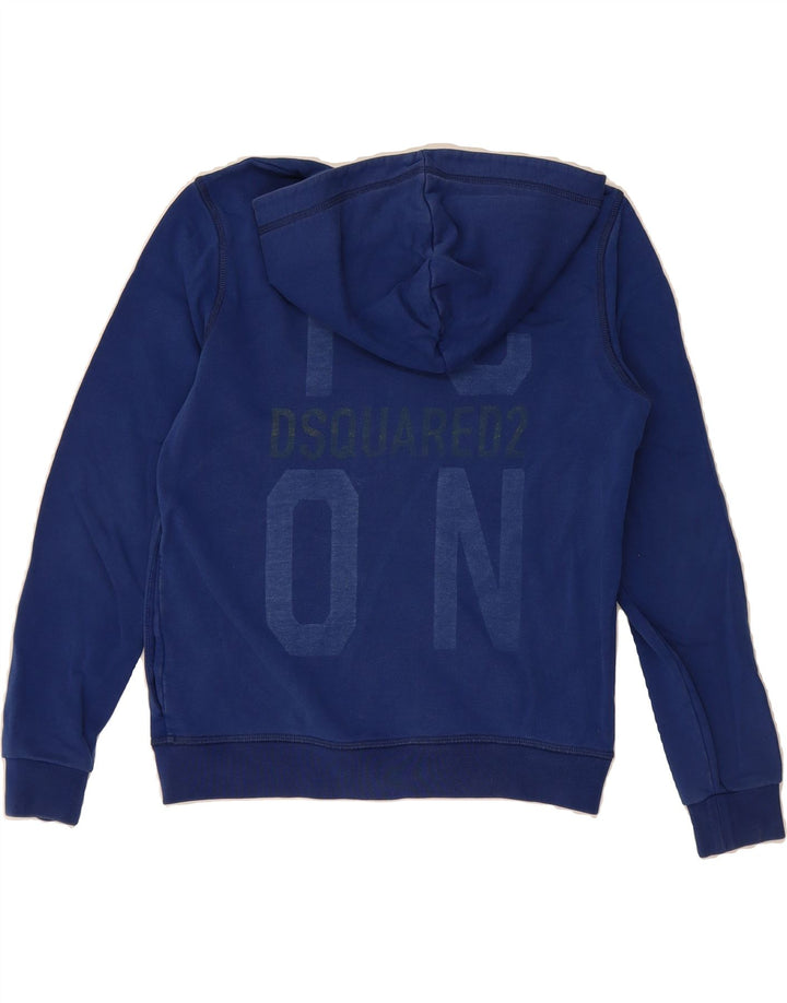 DSQUARED2 Boys Zip Hoodie Sweater 13-14 Years Navy Blue Vintage Dsquared2 and Second-Hand Dsquared2 from Messina Hembry 