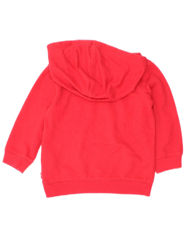 Maglione con cappuccio grafico per bambina Levi's 6-9 mesi in cotone rosso
