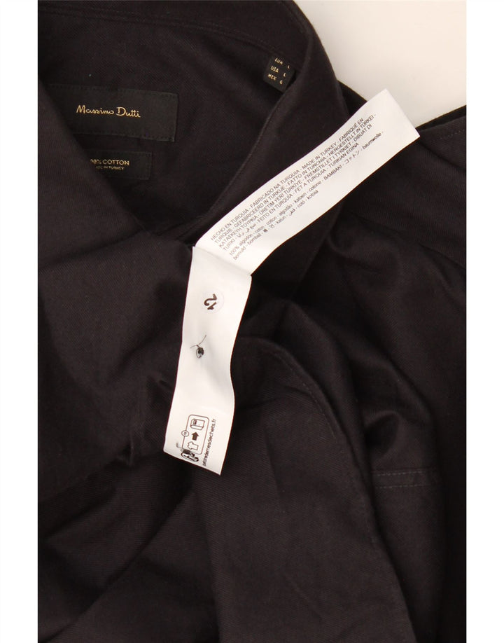 Koszula męska Massimo Dutti, duża, czarna, bawełniana