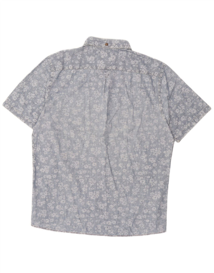 Marlboro Classics Kortærmet Herre Slim Fit Pullover Shirt 2XL Blue Floral