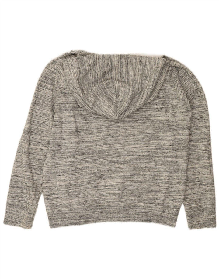 GAP Mens Graphic Hoodie Jumper Medium Grey Flecked Cotton