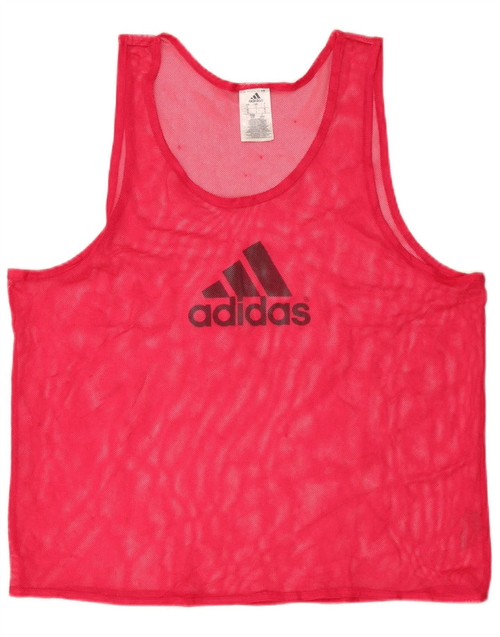 Adidas Mens See Through Graphic Vest Top Large Pink Polyester