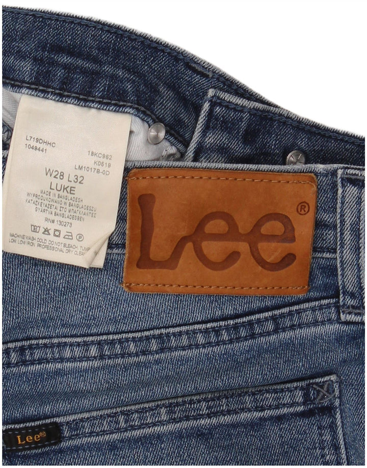 Lee Mens Luke Slim Jeans W28 L32 Blue Cotton