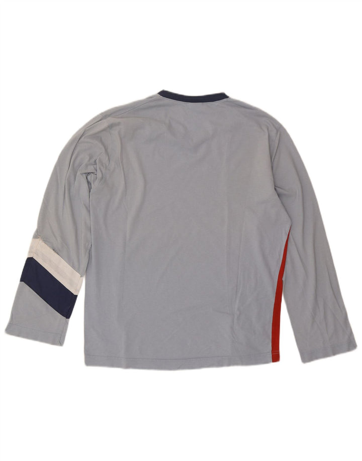 Fila Mens Top Long Sleeve Small Blue Colourblock Cotton