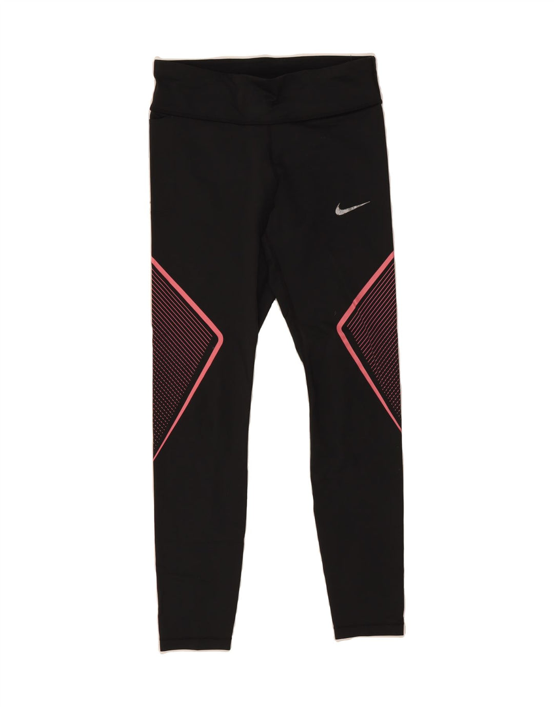 NIKE Womens Leggings UK 12 Medium  Black Pinstripe Vintage Nike and Second-Hand Nike from Messina Hembry 