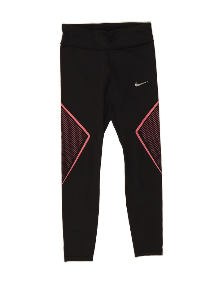 NIKE Womens Leggings UK 12 Medium  Black Pinstripe Vintage Nike and Second-Hand Nike from Messina Hembry 