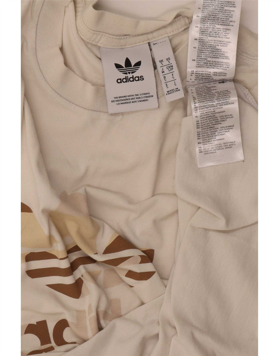 Adidas Mens Graphic T-Shirt Top Small White Cotton
