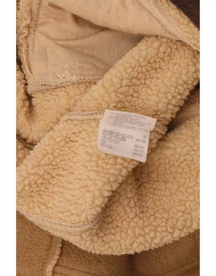 RODEO Chaqueta polar para mujer UK 10 Small Beige Poliéster