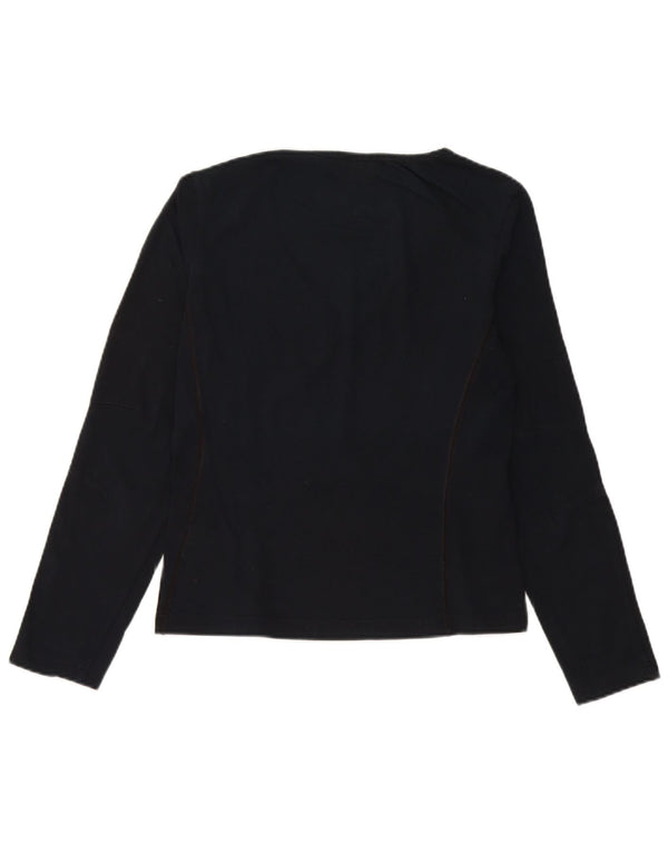 Champion Womens Top Long Sleeve UK 14 Large Navy Blue Cotton