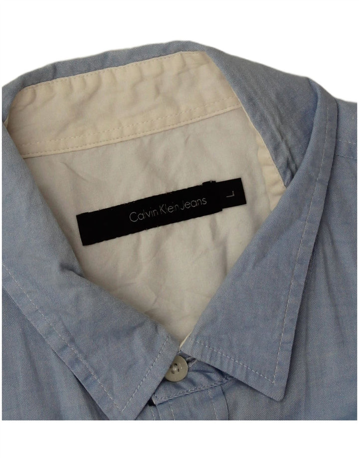 Calvin Klein Jeans Mens Shirt Large Blue Cotton