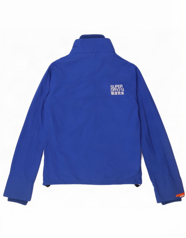 Superdry Womens Rain Jacket UK 12 Medium Blue Nylon