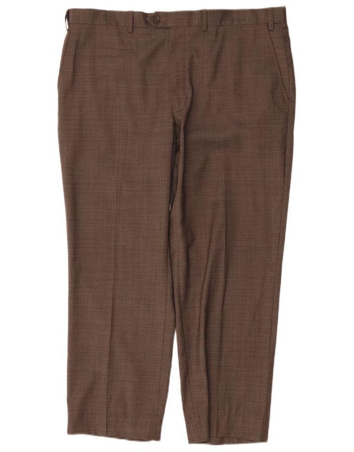 Marks & Spencer Straight Suit Bukser til mænd W38 L29 Brun uld