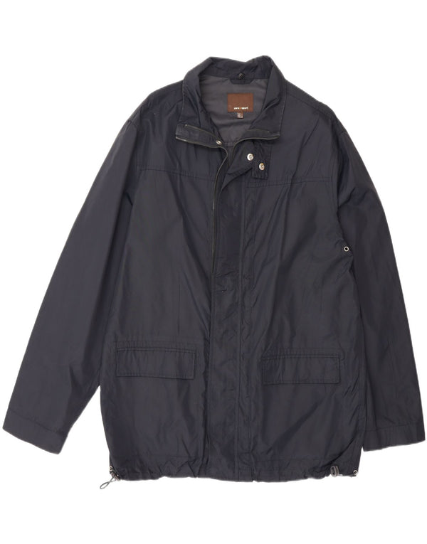 Zara Mens Utility Jacket UK 40 Large Navy Blue Nylon