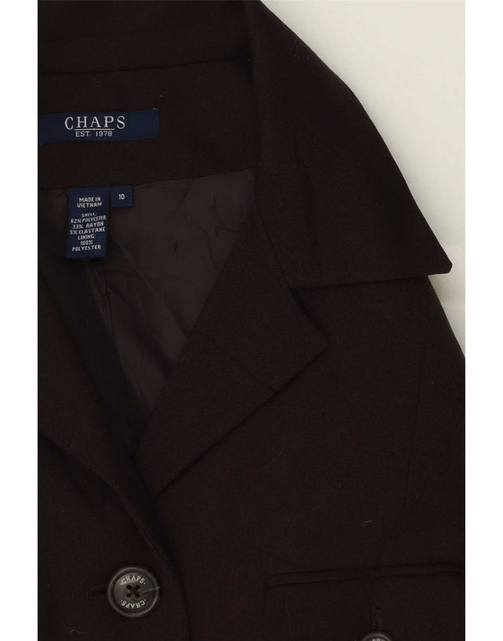 Chaps Veste blazer à 5 boutons pour femme US 10 Large Marron Polyester