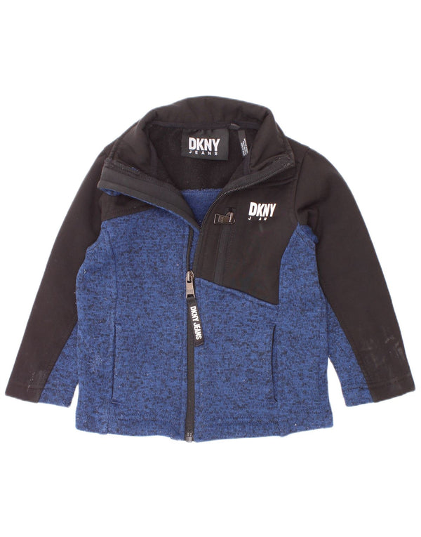 Dkny Veste de survêtement pour bébé garçon 18-24 mois Bleu marine Colourblock