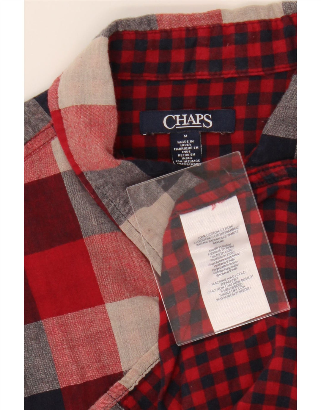 CHAPS Womens Flannel Shirt UK 14 Medium Red Check Cotton Vintage Chaps and Second-Hand Chaps from Messina Hembry 