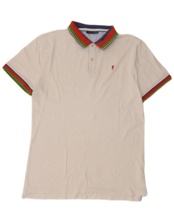 Polo Uomo Trussardi Jeans Small Bianca Colourblock