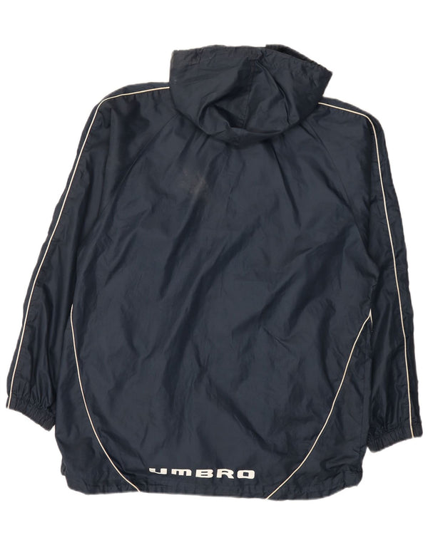 Umbro Herre Grafisk Regnjakke med Hætte UK 38 Medium Navy Blue Polyester