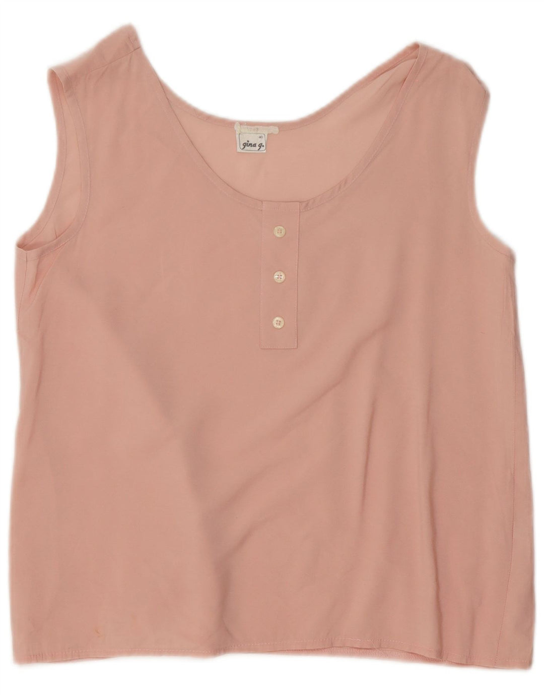 Vintage Womens Sleeveless Blouse Top IT 40 Small Pink Viscose