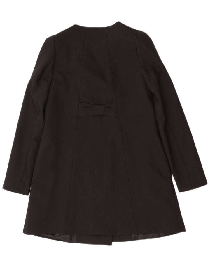 Zara Womens Double Breasted Coat UK 6 XS Black Polyester