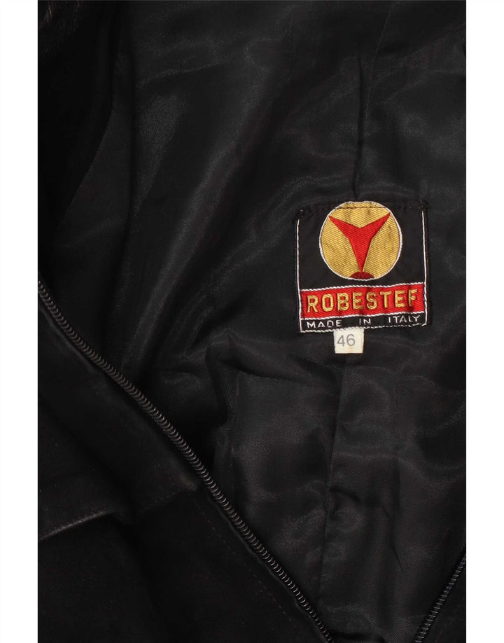 Vintage Mens Military Suede Bomber Jacket IT 46 Small Black