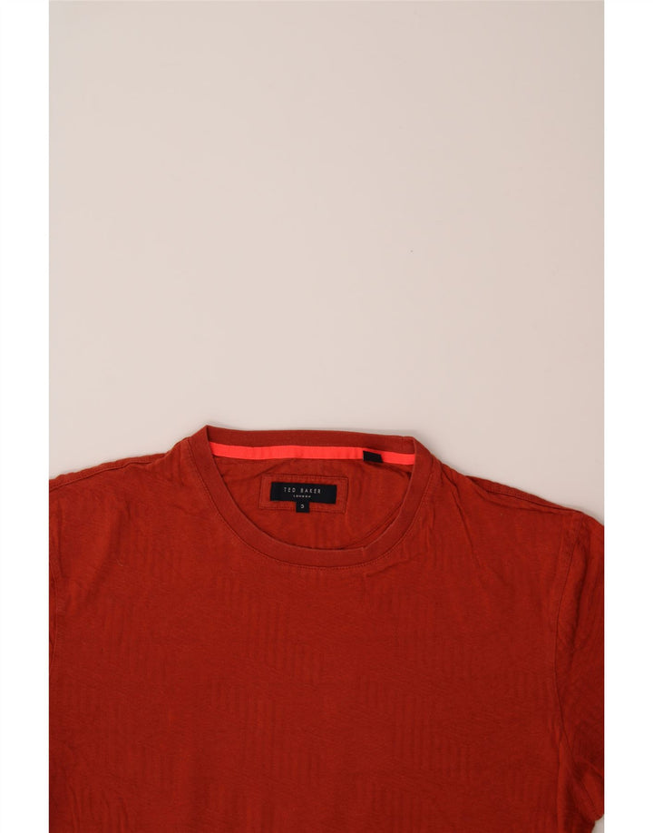 TED BAKER Mens T-Shirt Top Size 3 Medium Red Cotton Vintage Ted Baker and Second-Hand Ted Baker from Messina Hembry 