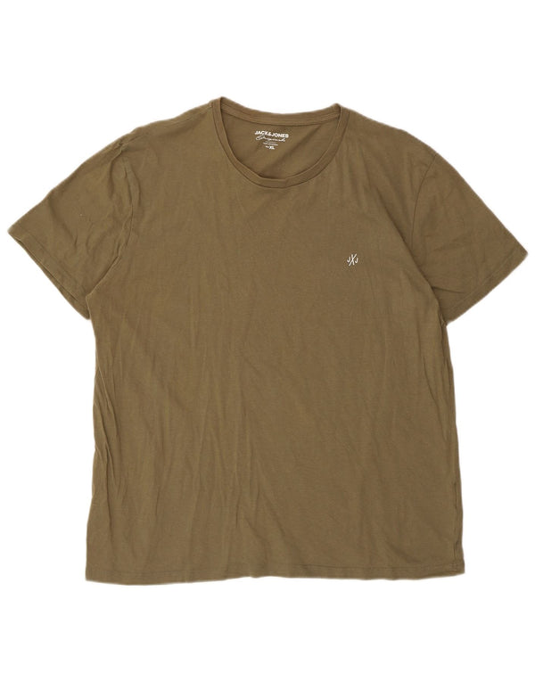 Jack & Jones T-Shirt Homme Top XL Kaki Coton