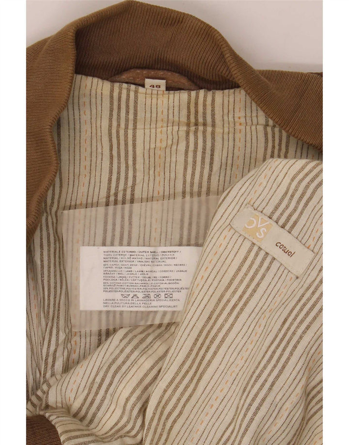OVS Dame Læderjakke IT 48 Medium Brun Colourblock