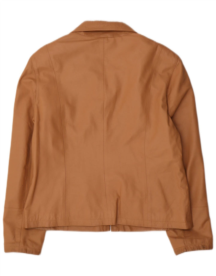 Giacca in pelle bomber da donna Franco Callegari UK 16 grande in pelle beige