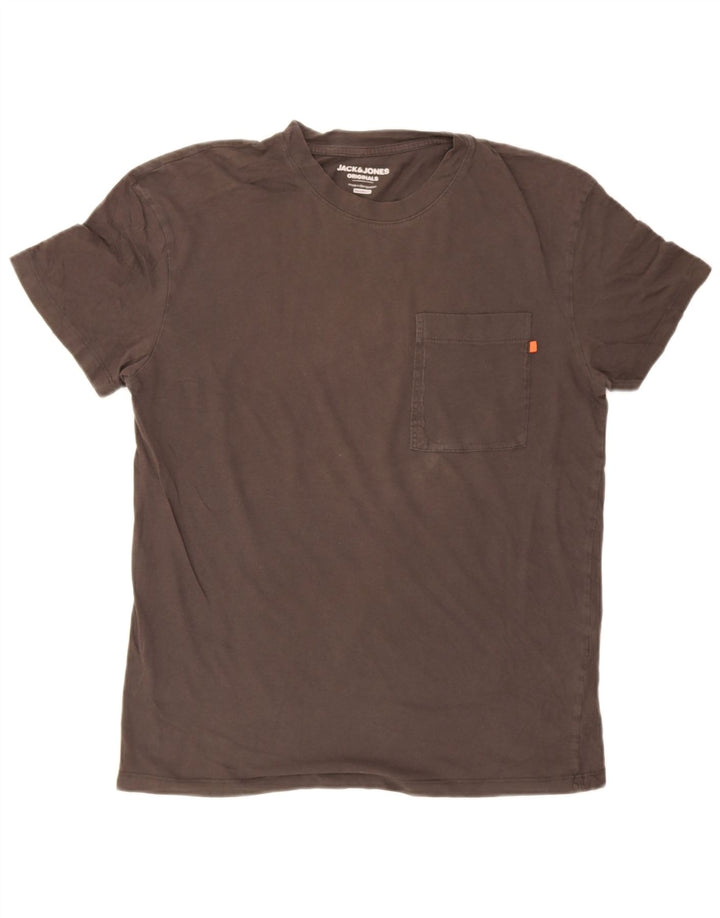 Jack & Jones Mens Relaxed Fit T-Shirt Top Medium Grey Cotton