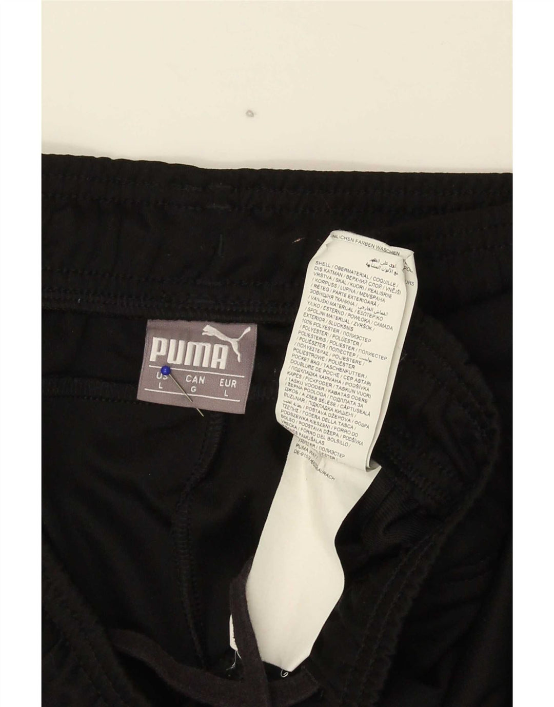 Pantaloni da tuta da uomo Puma Large neri in poliestere