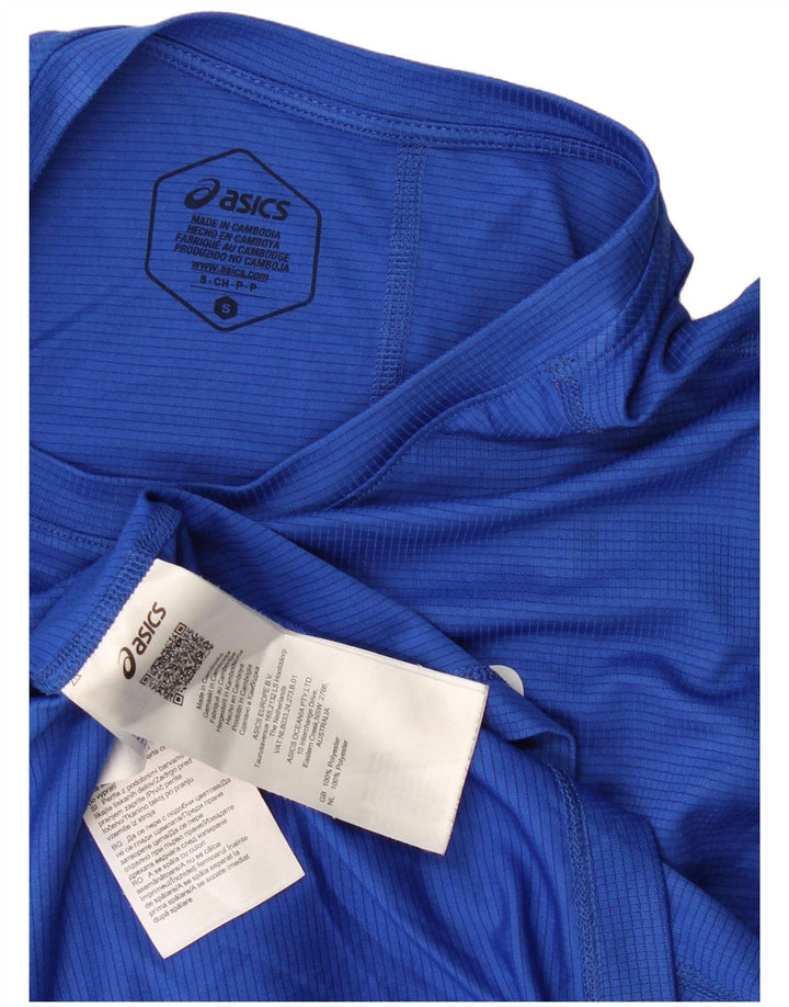 Asics Mens T-Shirt Top Small Blue Polyester