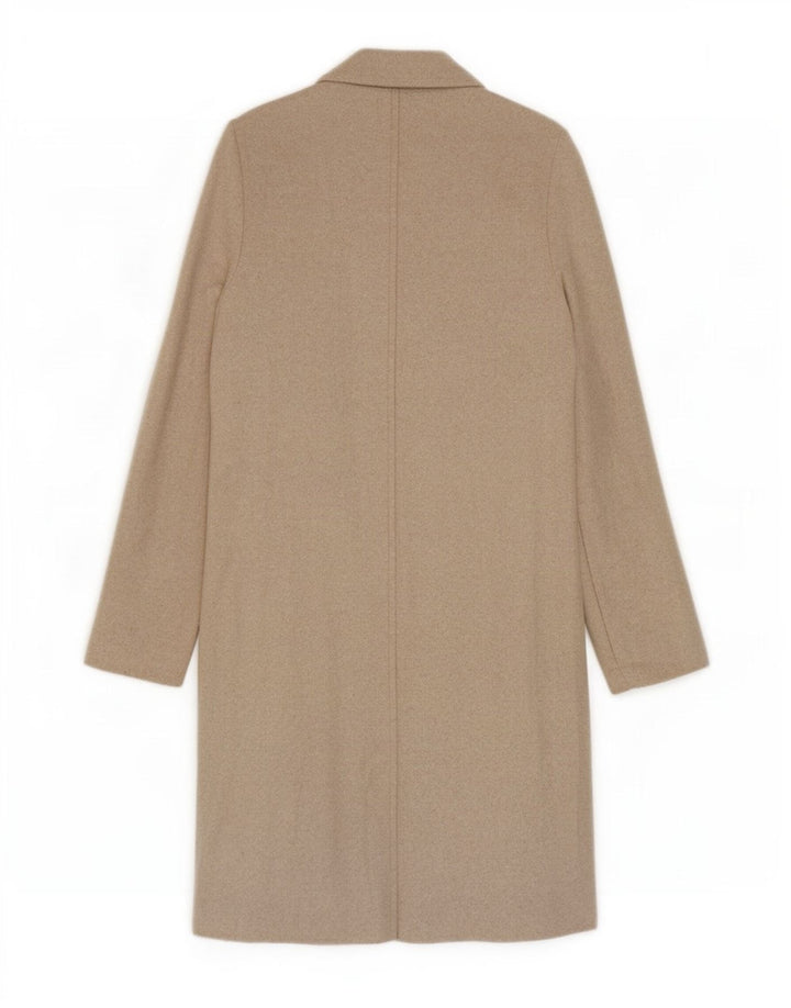 Zara Womens Open Overcoat UK 10 Small Beige Polyester