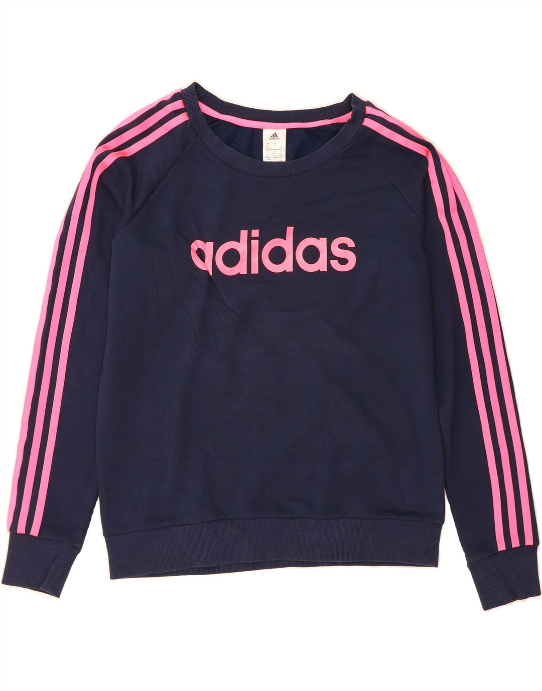 ADIDAS Womens Climalite Sweatshirt Jumper UK 12/14 Medium Navy Blue Vintage Adidas and Second-Hand Adidas from Messina Hembry 