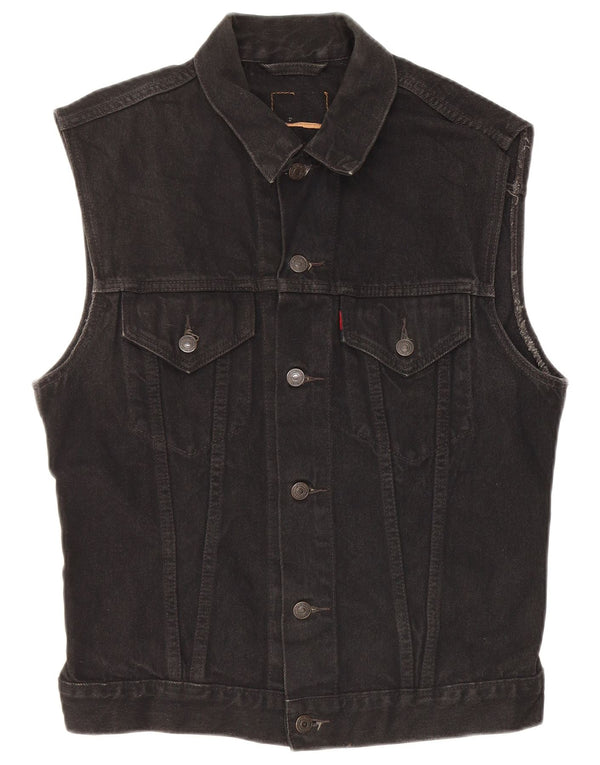 Levi's Mens Denim Gilet UK 38 közepes fekete pamut
