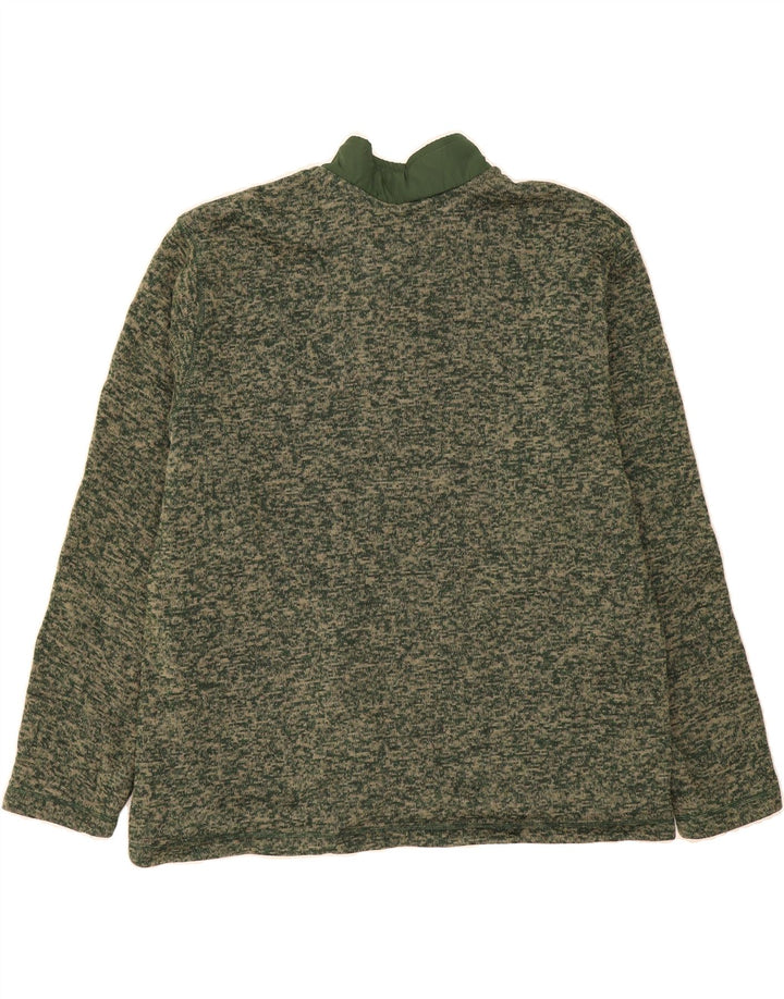 EDDIE BAUER Mens Zip Neck Sweatshirt Jumper 2XL Green Polyester Vintage Eddie Bauer and Second-Hand Eddie Bauer from Messina Hembry 