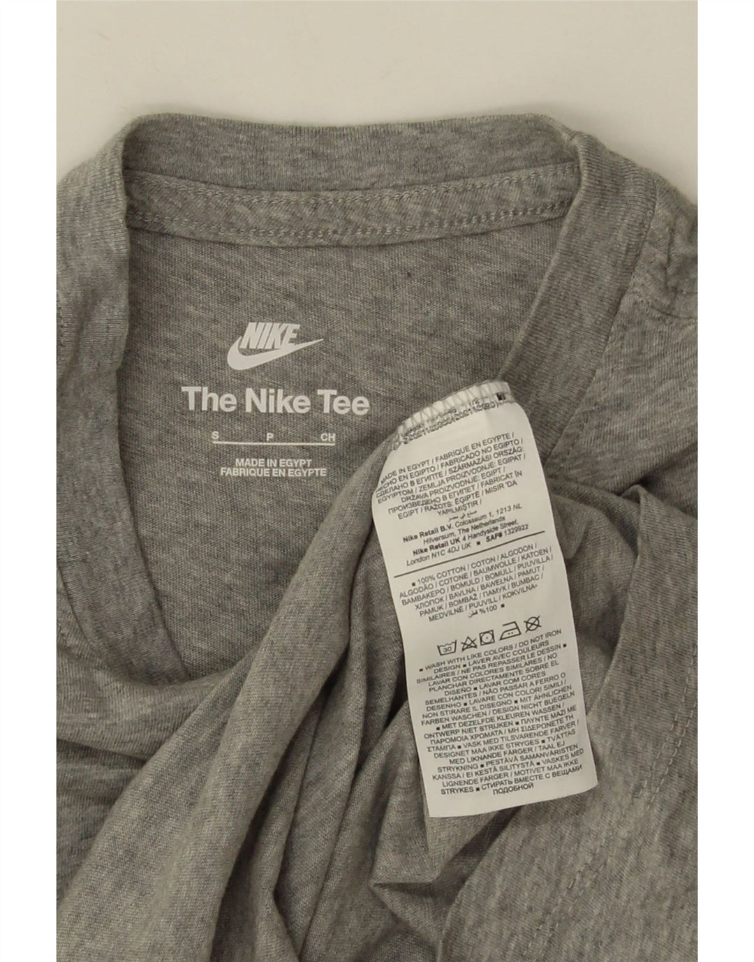 T-shirt Nike da uomo Top Small in cotone chiazzato grigio